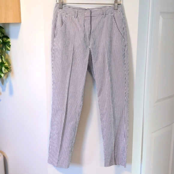 Max Mara Weekend Bianco/Azzurro Pants, Slim/cigarette trouser, Size 4, Blue/Wht - Picture 1 of 6